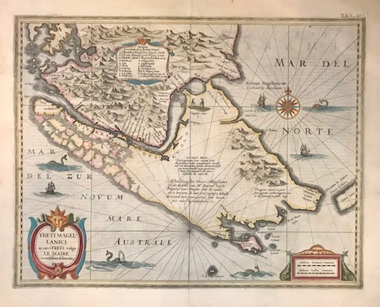 Mercator Gerard - Hondius Jodocus Freti Magellanici ac novi Freti vulgo Le Maire exactissima delineatio 1637 Amsterdam 